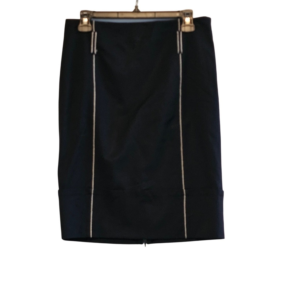 CARLISLE Black Pencilā Skirt Zip Front Knee Length Women's Size 6